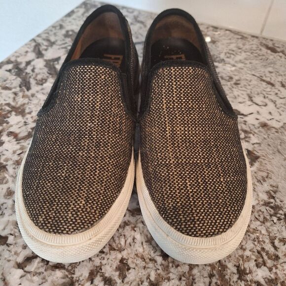Frye Gia‎ Loafers Women's Size 8M  Slip-On Sneakers Flats Woven Canvas - Picture 1 of 9